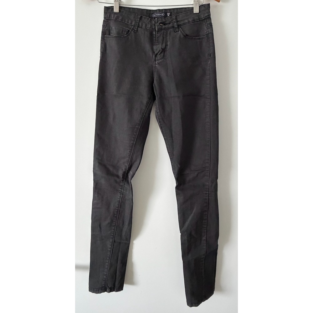 Glassons Womens Black Coated Denim Skinny Jeans Waxed Finish Size 8